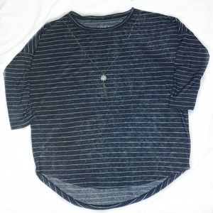 Ann Taylor Loft hi low pinstripe tunic tee